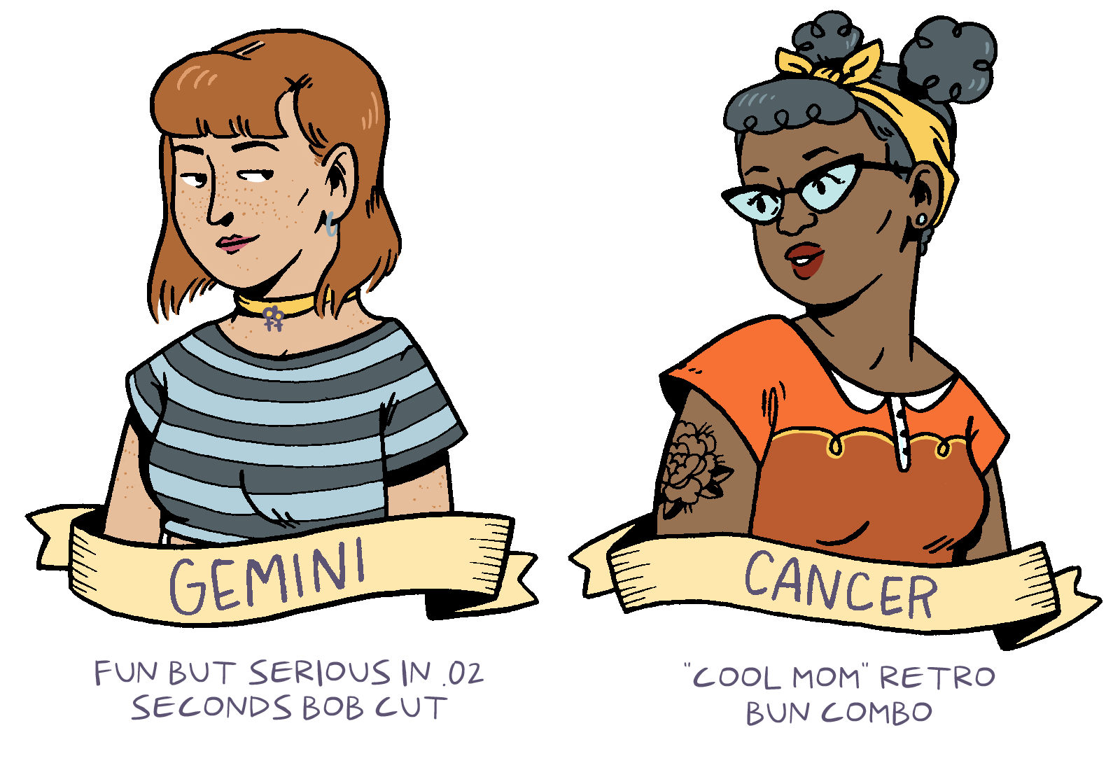 Astrological Signs as Classic Queer Haircuts , by Shelby